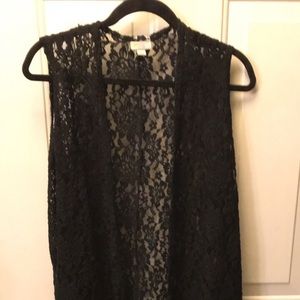L lularoe black lace joy EUC